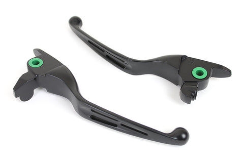 M8 Matte Black 3-Slot Hand Lever Set - V-Twin Mfg.