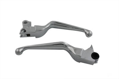 Chrome V-Cut Hand Lever Set - V-Twin Mfg.