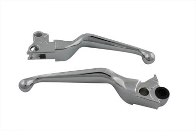 Chrome V-Cut Hand Lever Set - V-Twin Mfg.