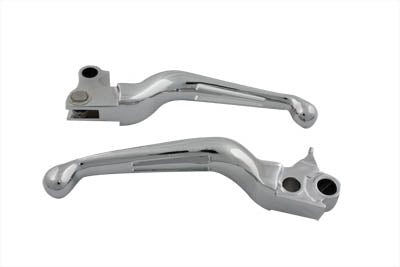 Chrome Slotted Hand Lever Set - V-Twin Mfg.