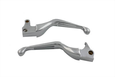 Chrome Slotted Hand Lever Set - V-Twin Mfg.