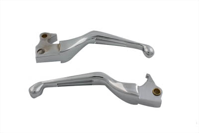 Chrome Slotted Hand Lever Set - V-Twin Mfg.