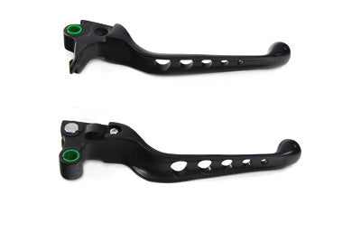 Black Drilled Hand Lever Set - V-Twin Mfg.