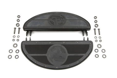 World's Fair Style Half Moon Footboard Set Black - V-Twin Mfg.