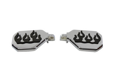 Chrome Mini Peg-board Set with Flame Design - V-Twin Mfg.