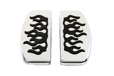 Driver Footboard Set with Flame Design - V-Twin Mfg.