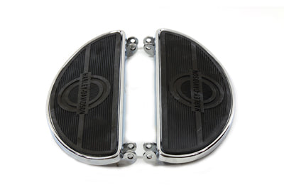 Driver Chrome Footboard Set with Logo - V-Twin Mfg.