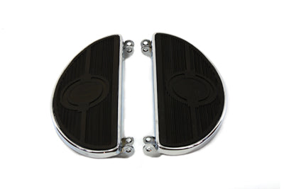 Driver Chrome Footboard Set with Half Moon Shape - V-Twin Mfg.