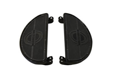 Replica Driver Gloss Black Footboard Set with Logo - V-Twin Mfg.