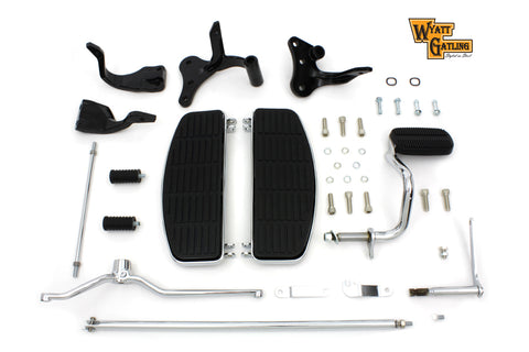 Wyatt Gatling Driver Footboard Kit with Black Brackets - V-Twin Mfg.