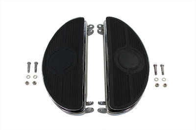 Driver Vintage Footboard Set with Bullseye Pattern - V-Twin Mfg.