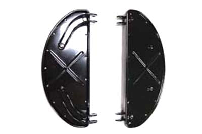 Replica Driver Half Moon Shape Footboard Set Gloss Black - V-Twin Mfg.