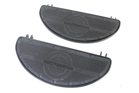 Replica Driver Matte Black Footboard Set with Logo - V-Twin Mfg.