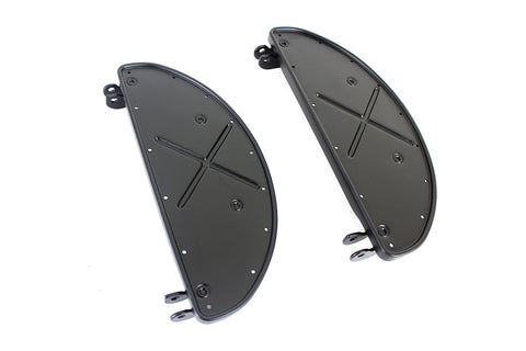 Replica Driver Half Moon Shape Footboard Set Matte Black - V-Twin Mfg.