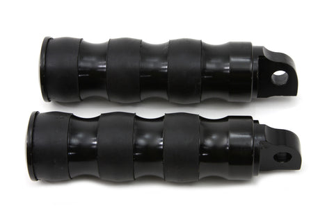 Black Three Band Style Footpeg Set - V-Twin Mfg.