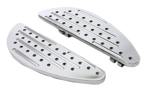 Driver Chrome Perforated Footboard Set - V-Twin Mfg.