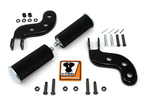 Buddy Seat Footpeg Set Black - V-Twin Mfg.