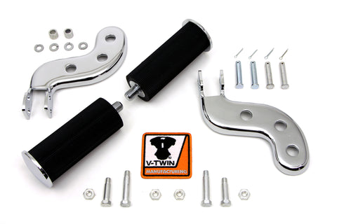 Buddy Seat Footpeg Set Chrome - V-Twin Mfg.