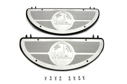 Black Replica Driver Half Moon Footboard Set - V-Twin Mfg.