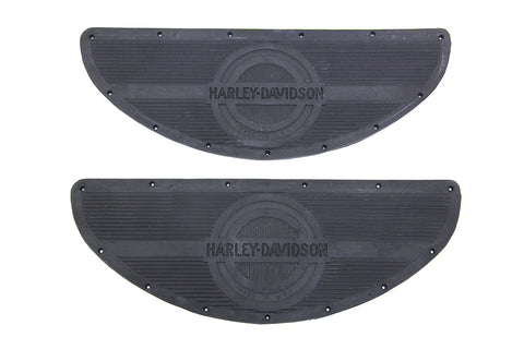 Black Rubber Footboard Mat Set - V-Twin Mfg.