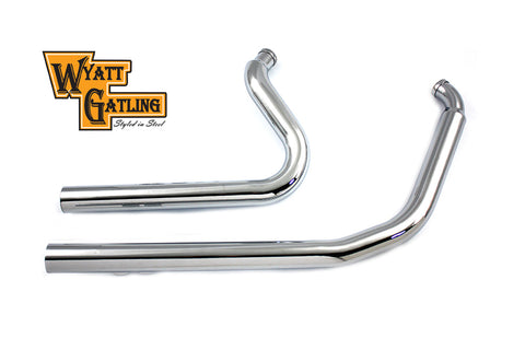 Wyatt Gatling Exhaust Drag Pipe Set Straight Cut - V-Twin Mfg.