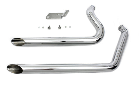 Wyatt Gatling Exhaust Drag Pipe Set Side Slash - V-Twin Mfg.