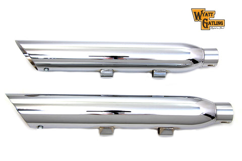 Wyatt Gatling Chrome Slash Muffler Set - V-Twin Mfg.