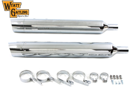 Wyatt Gatling Muffler Set with Billet End Tips - V-Twin Mfg.