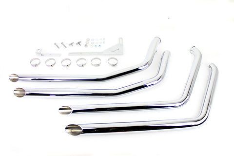 MCM Illusion Drag Pipe Set Chrome - V-Twin Mfg.