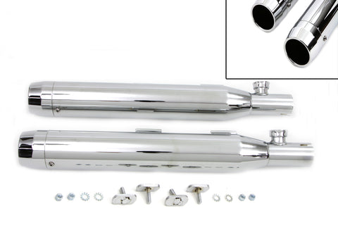 Chrome Slip On Muffler Set With Chrome Tips - V-Twin Mfg.