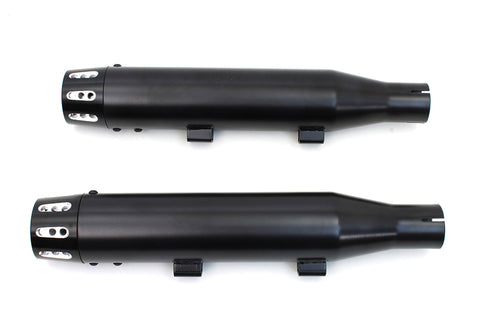 Black Tapered Revolver Tip Muffler Set Black - V-Twin Mfg.