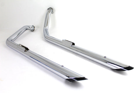 Exhaust Drag Pipe Set with Black Tips - V-Twin Mfg.