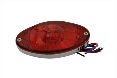 Thin Cateye Tail Lamp with Red Lens - V-Twin Mfg.