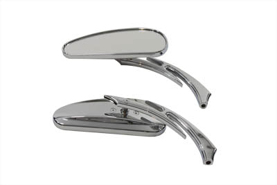 Deco Mirror Set Billet Chrome - V-Twin Mfg.