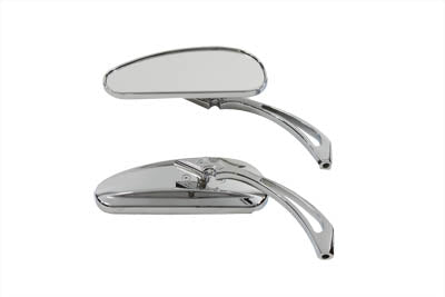 Deco Mirror Set Billet Chrome - V-Twin Mfg.