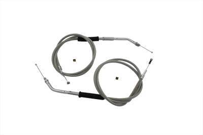 Stainless Steel Throttle and Idle Cable Set - V-Twin Mfg.