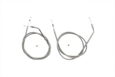 Stainless Steel Throttle and Idle Cable Set - V-Twin Mfg.