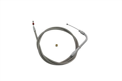 Braided Stainless Steel Throttle Cable with 39  Casing - V-Twin Mfg.