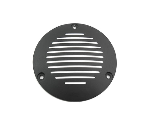 Black Grooved 3-Hole Derby Cover - V-Twin Mfg.
