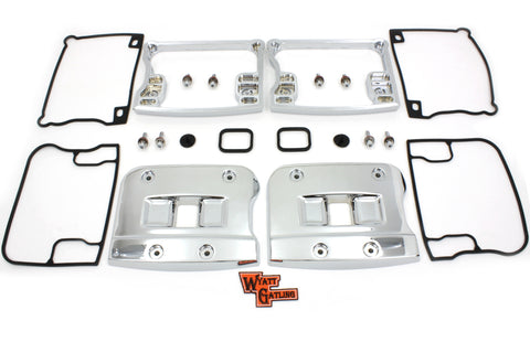 Wyatt Gatling Top Rocker Box Cover and D-Ring Set Chrome - V-Twin Mfg.