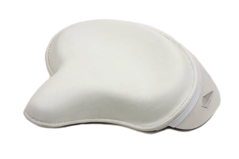 White Leather Police Style Solo Seat - V-Twin Mfg.