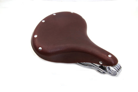 Double Steel Saddle Solo Seat Honey Brown - V-Twin Mfg.