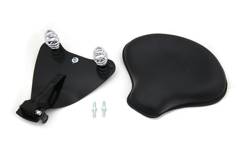 Black Leather Solo Seat with Mount Kit - V-Twin Mfg.