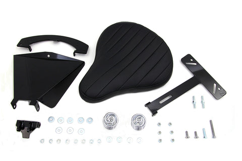 Black Leather Solo Seat With Mount Kit - V-Twin Mfg.