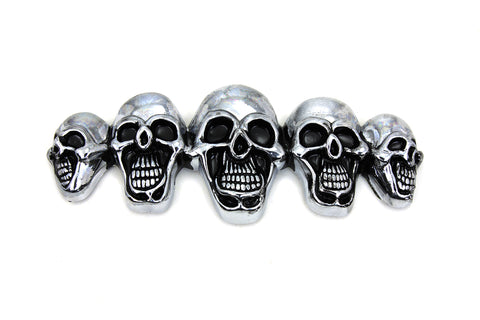 Pewter 5 Skull Emblem - V-Twin Mfg.
