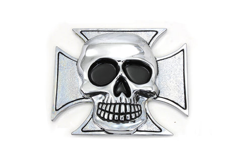 Pewter Maltese Cross with Skull Emblem - V-Twin Mfg.