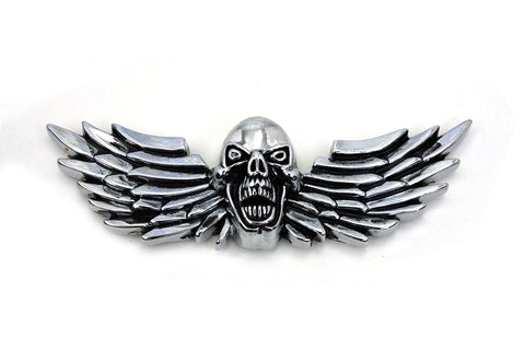 Pewter Winged Skull Emblem - V-Twin Mfg.
