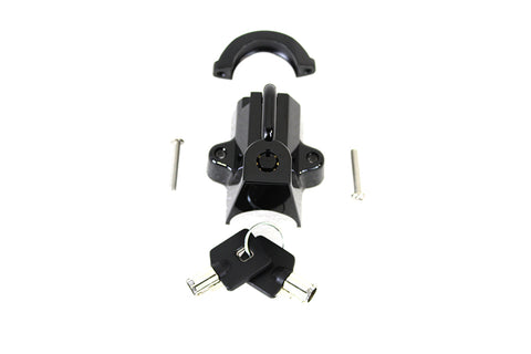Black Helmet Lock with Pipe Key - V-Twin Mfg.