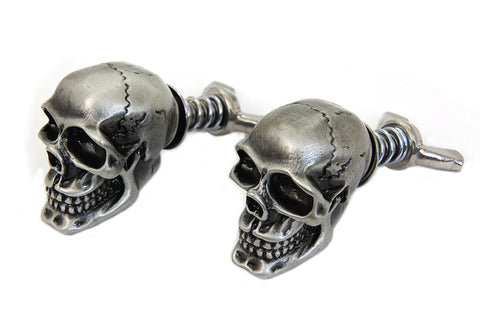 Silver Skull License Plate Bolt Set - V-Twin Mfg.