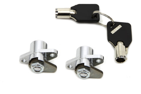 Chrome Saddlebag Lock and Key Kit - V-Twin Mfg.